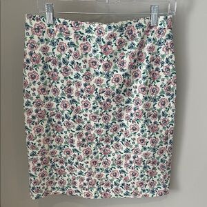 J. Crew Floral Pencil Skirt in Pink and Green